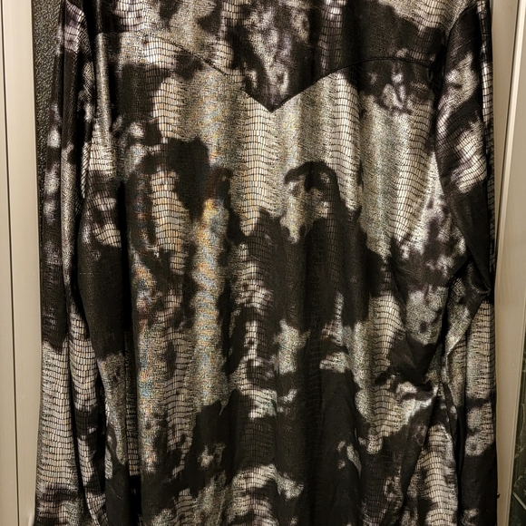2XL Rhoper Western Show Shirt. Black and Silver - Picture 3 of 3